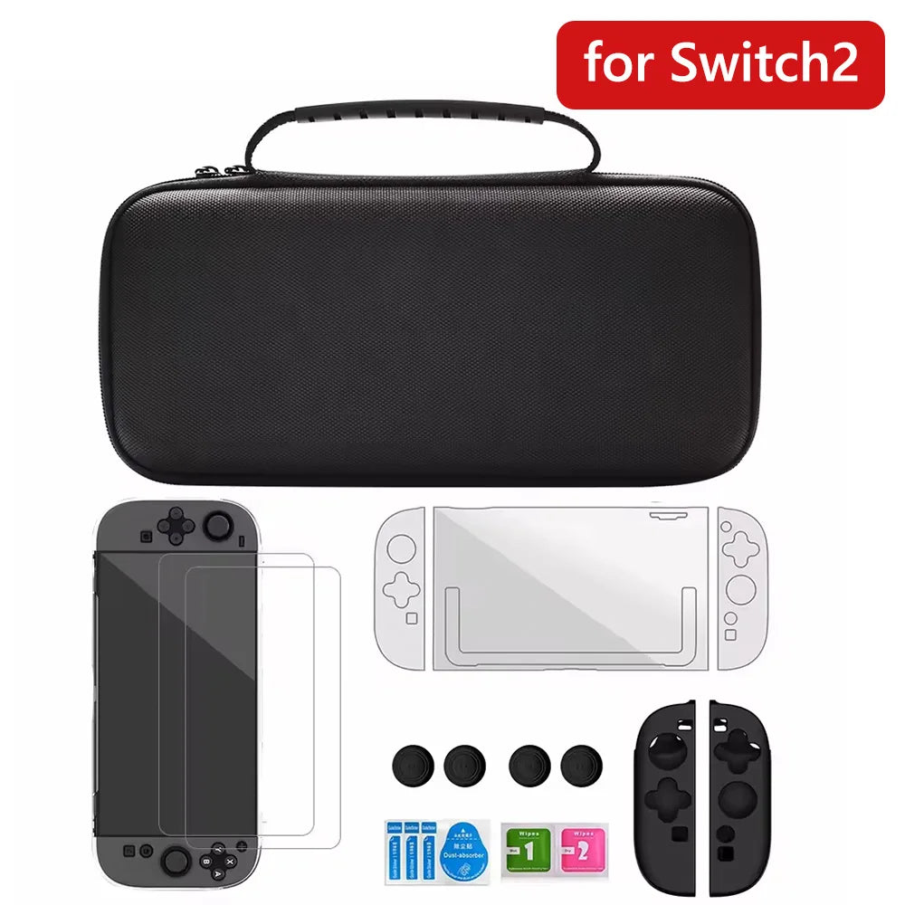 Buy Storage Travel Bag for Switch 2 Silicone Cover Grips Portable Carrying Protective Case Film Set for N Switch 2 NS2 Game